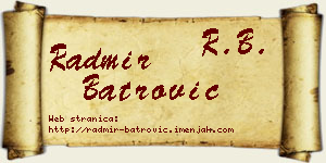 Radmir Batrović vizit kartica